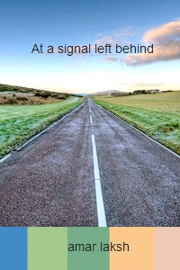 At a signal left behind